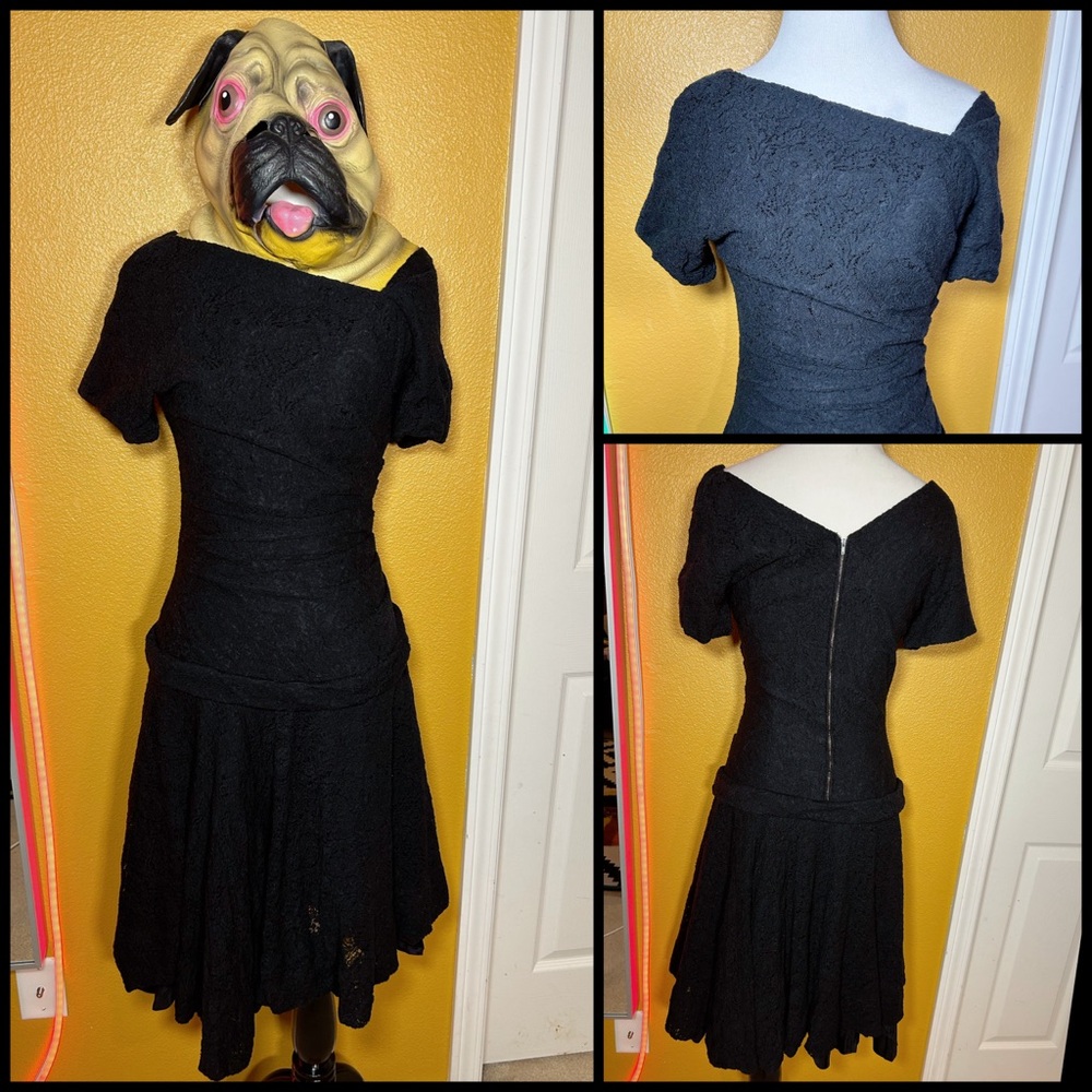 The MOST FAB, VINTAGE, asymmetrical, lace party dress!!